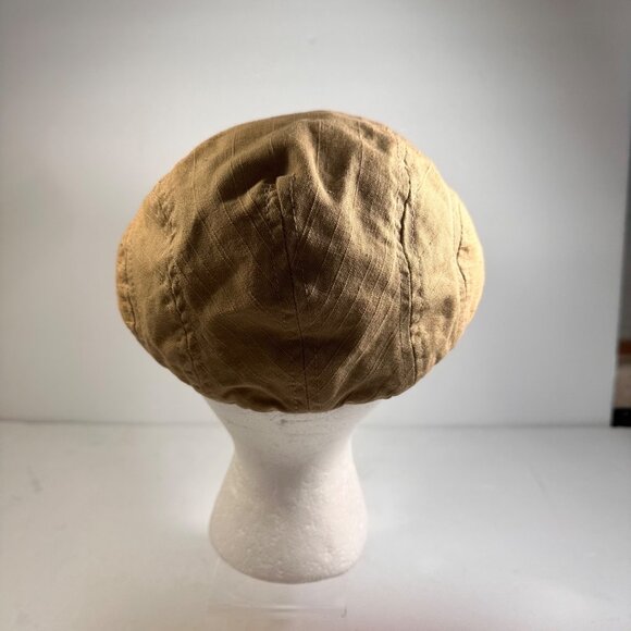 Vintage-Inspired Tan Newsboy Men's Cap Lightweight Ventilation Eyelets Heritage - Picture 5 of 7